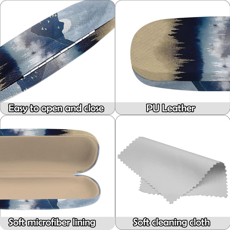 Cabreche Glasses Case Hard Shell Eyeglass Portable Glasses Eyeglasses Holder Box with Cleaning Cloth Women Girls Men Cute - Image 4